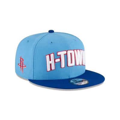 Blue Houston Rockets Hat - New Era NBA City Edition 9FIFTY Snapback Caps USA9523468